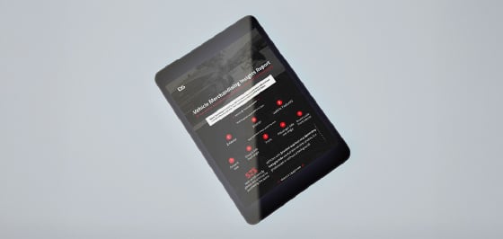 Image of a Vehicle Merchandising Report on an iPad